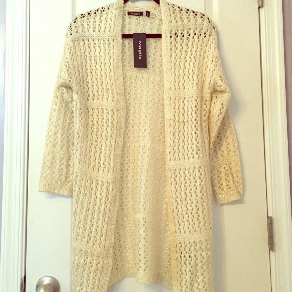 Cream long cardigan